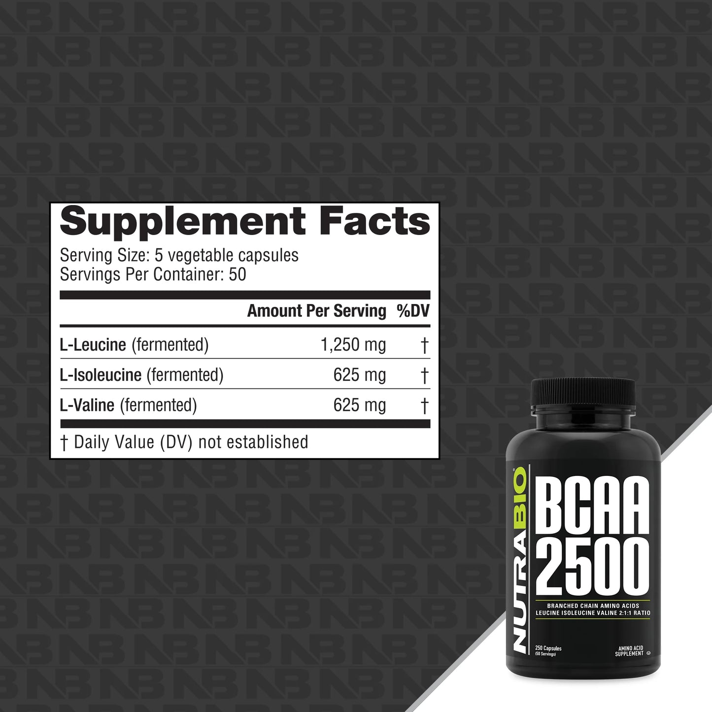 NUTRABIO BCAA 2500 250 CAPS