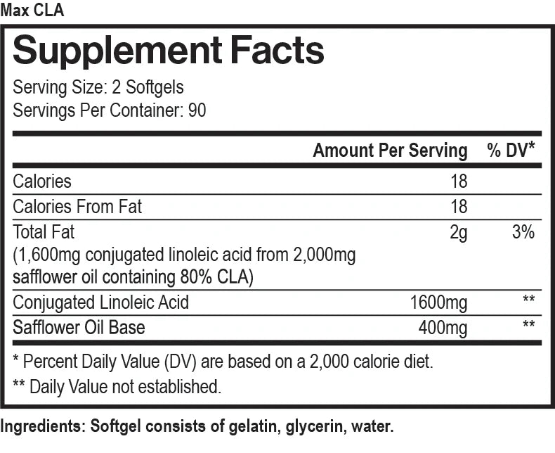 MAX MUSCLE MAX CLA 180 SOFTGELS