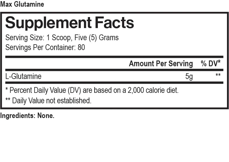 MAX MUSCLE MAX GLUTAMINE 400 GRAMS