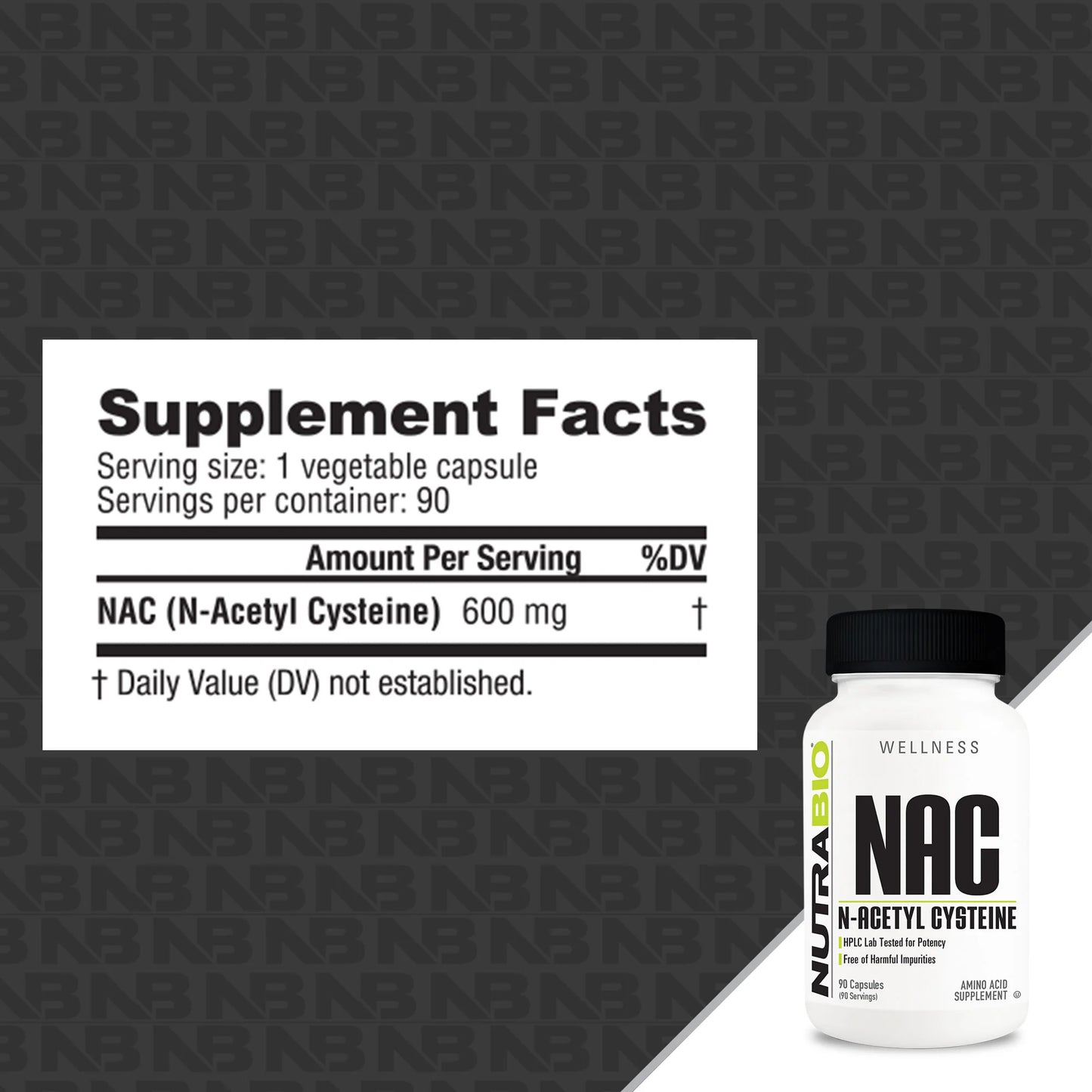 NUTRABIO NAC N-ACETYL CYSTEINE 90 CAPS 600MG