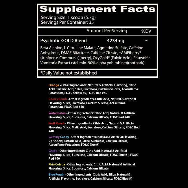 INSANE LABZ - PSYCHOTIC GOLD PREWORKOUT