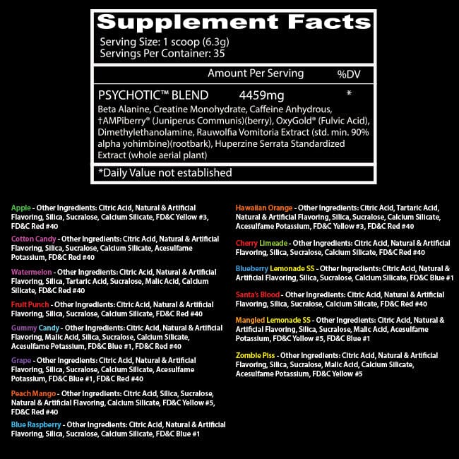 INSANE LABZ - PSYCHOTIC PREWORKOUT