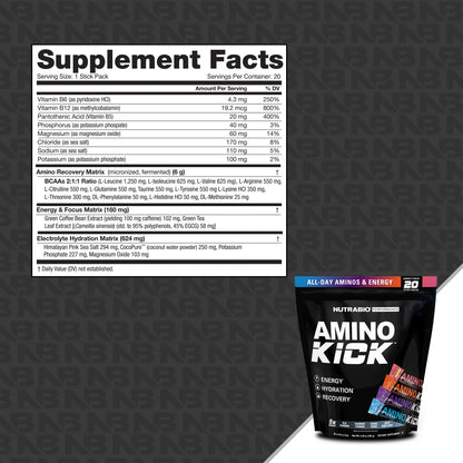 NUTRABIO AMINO KICK - 20 SERVING BAG