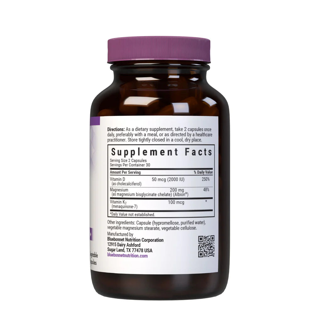 BLUEBONNET NUTRITION VITAMIN D3 K2 & MAGNESIUM GLYCINATE