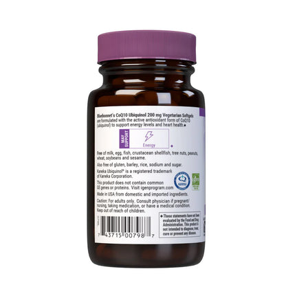 BLUEBONNET NUTRITION CELLULAR ACTIVE COQ10 UBIQUINOL 200 MG