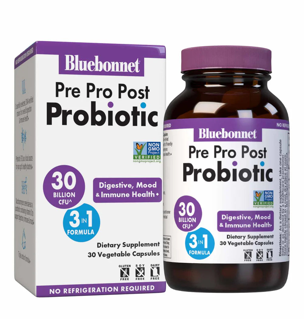 BLUEBONNET NUTRITION PRE PRO POST PROBIOTIC 30 BILLION CFU^