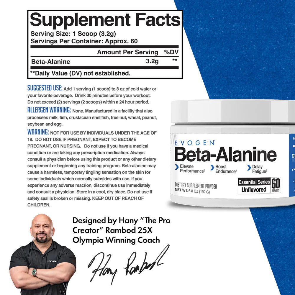 EVOGEN BETA ALANINE POWDER (IN STORE ONLY)