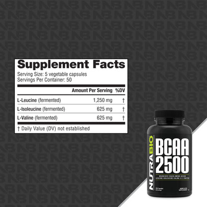 NUTRABIO BCAA 2500 250 CAPS