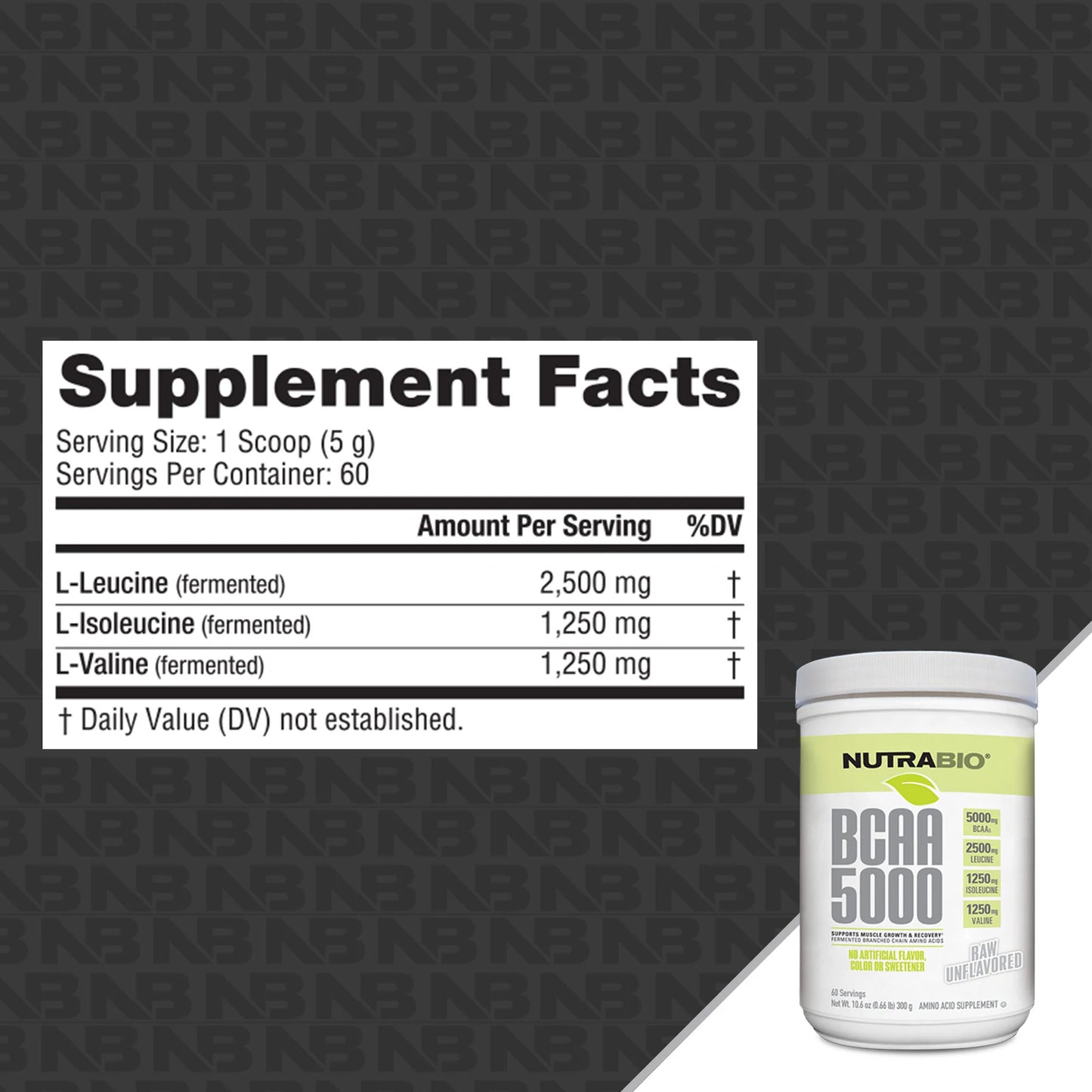 NUTRABIO BCAA 5000 UNFLAVORED