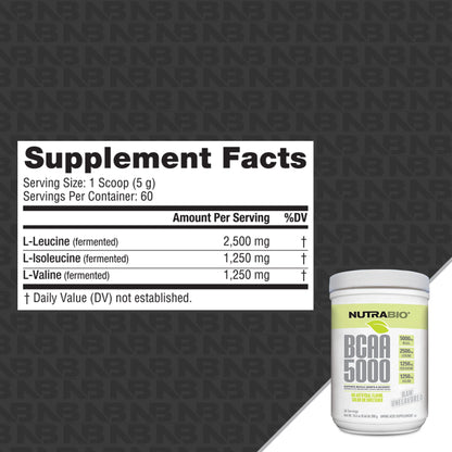 NUTRABIO BCAA 5000 UNFLAVORED