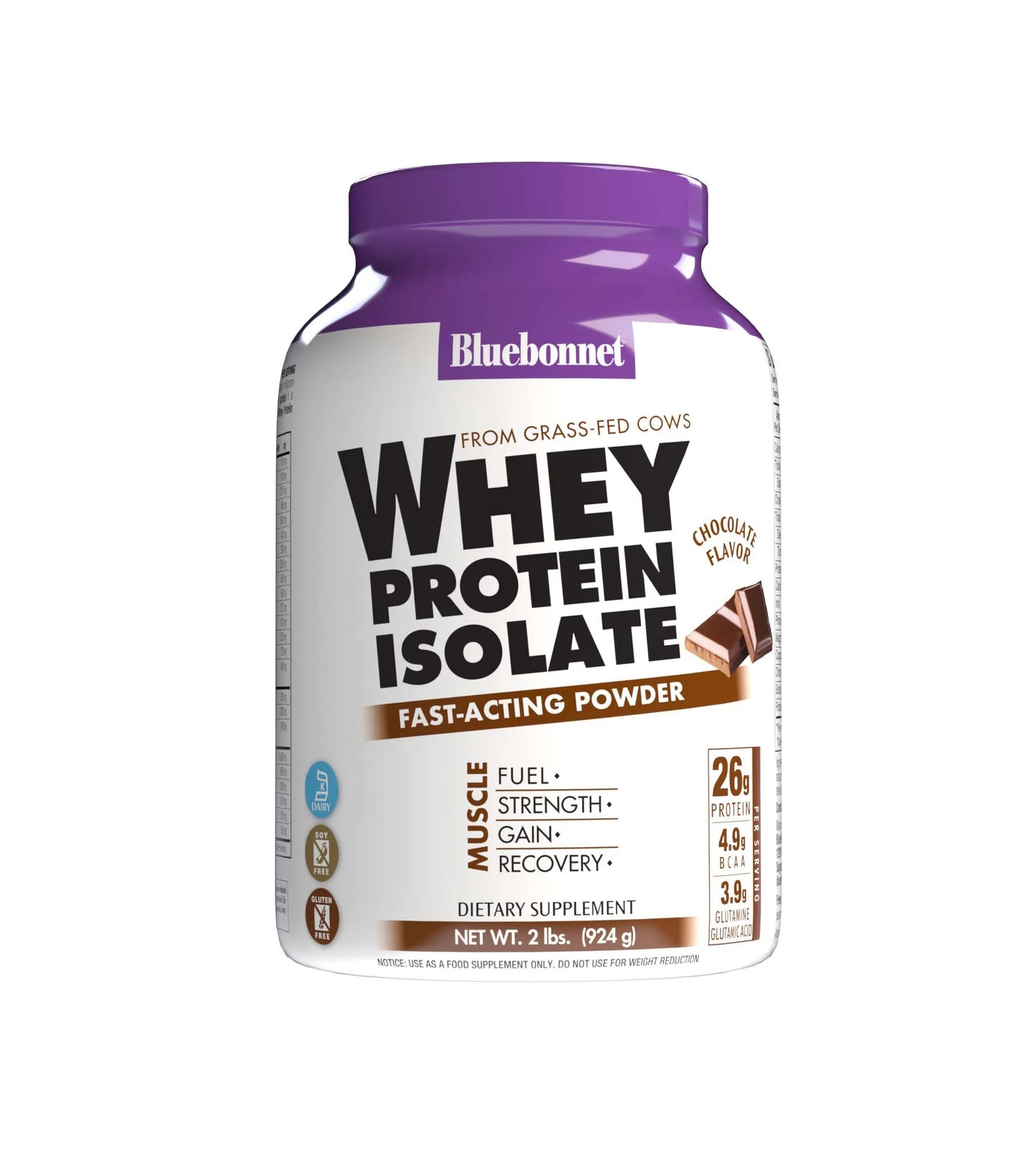 BLUEBONNET NUTRITION WHEY PROTEIN ISOLATE POWDER 2LB