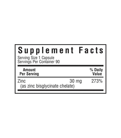 BLUEBONNET NUTRITION CHELATED ZINC 30MG 90 CAPS