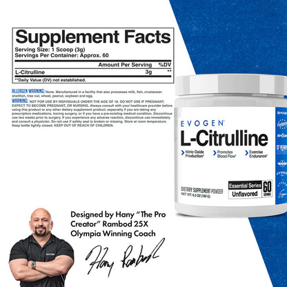 EVOGEN L-CITRULLINE NITRIC OXICIDE & ENDURANCE BOOST (IN STORE ONLY)
