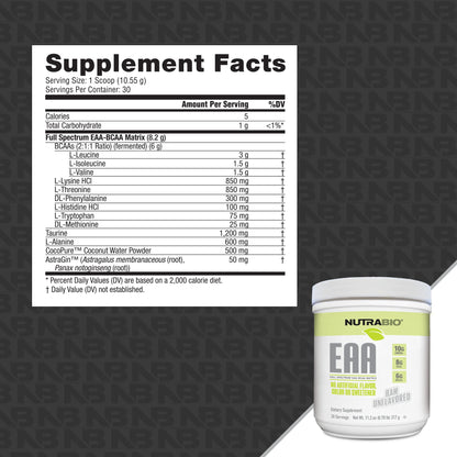 NUTRABIO EAA NATURAL POWDER 30/SRV