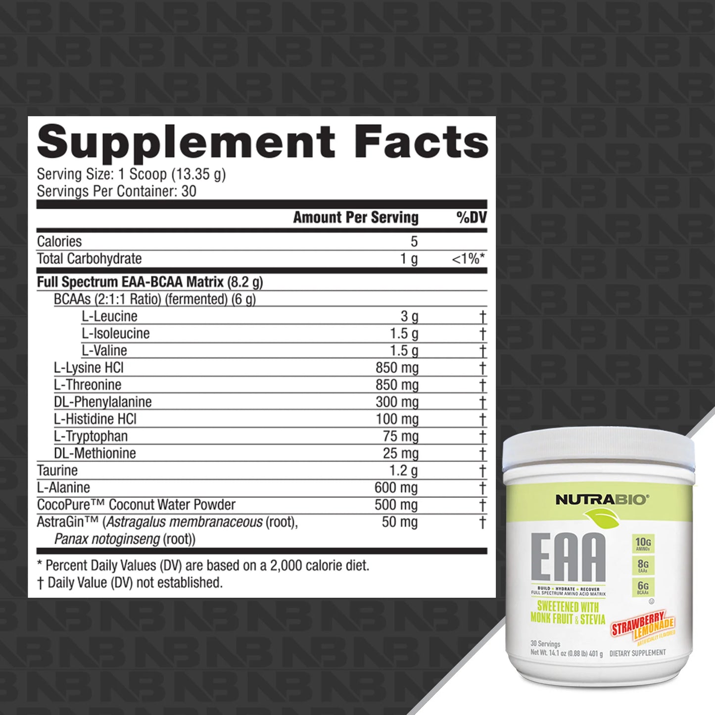 NUTRABIO EAA NATURAL POWDER 30/SRV