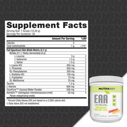 NUTRABIO EAA NATURAL POWDER 30/SRV