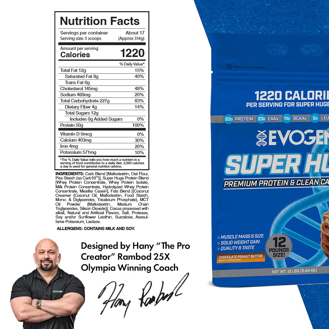 EVOGEN SUPER HUGE GAINER PROTEIN 12LBS (IN STORE ONLY)