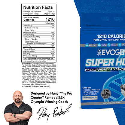 EVOGEN SUPER HUGE GAINER PROTEIN 12LBS (IN STORE ONLY)