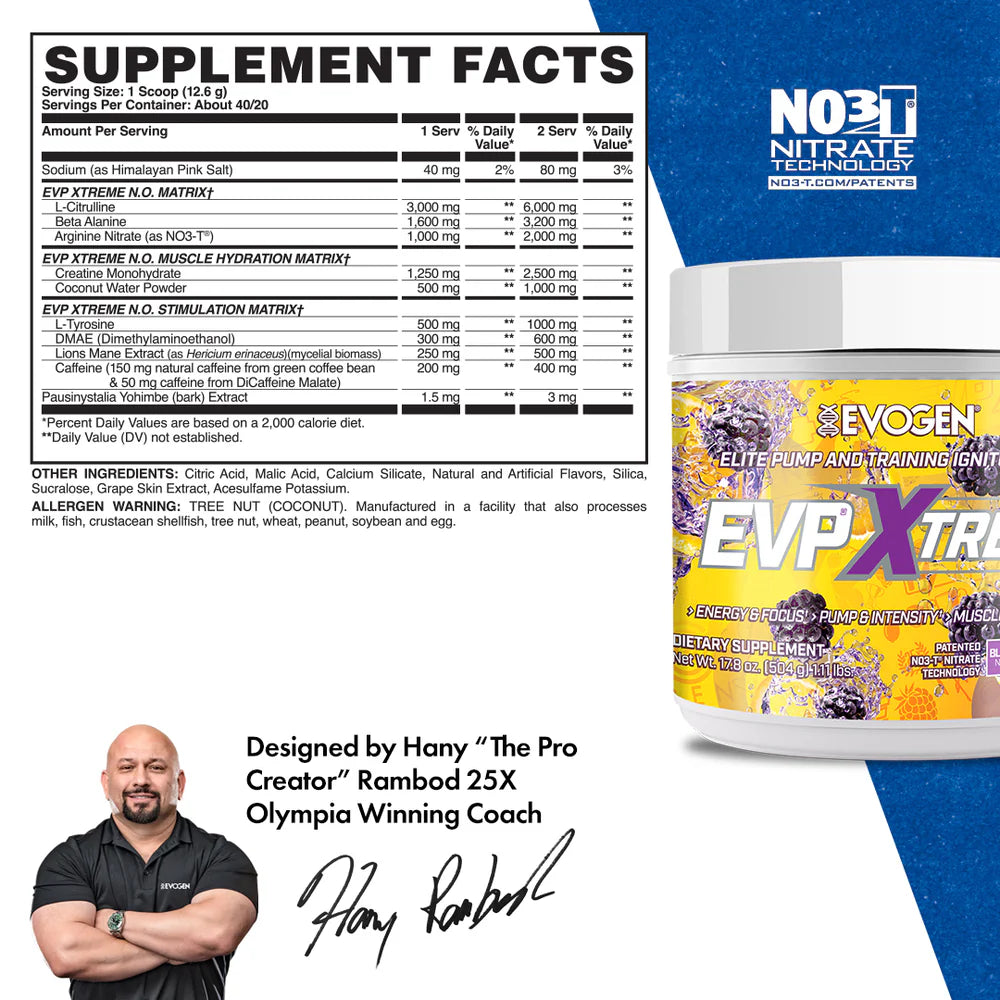 EVOGEN EVP XTREME NO - PREWORKOUT (IN STORE ONLY)