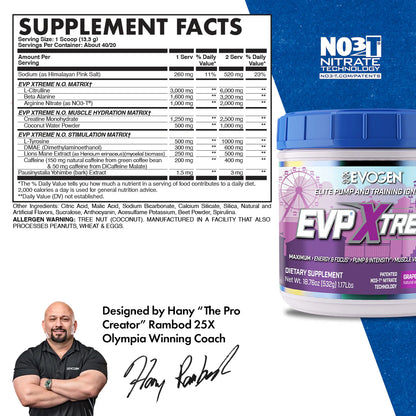 EVOGEN EVP XTREME NO - PREWORKOUT (IN STORE ONLY)