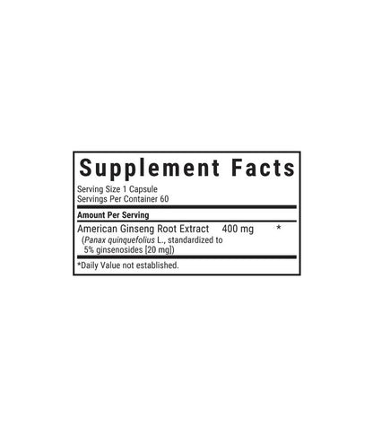 BLUEBONNET NUTRITION AMERICAN GINSENG ROOT EXTRACT 60 CAPS