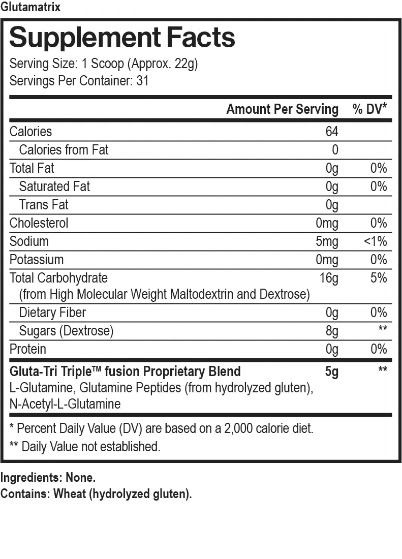 MAX MUSCLE GLUTAMATRIX - UNFLAVORED - 1.5LB