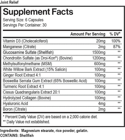 MAX MUSCLE JOINT RELIEF 2.0 180 CAPS