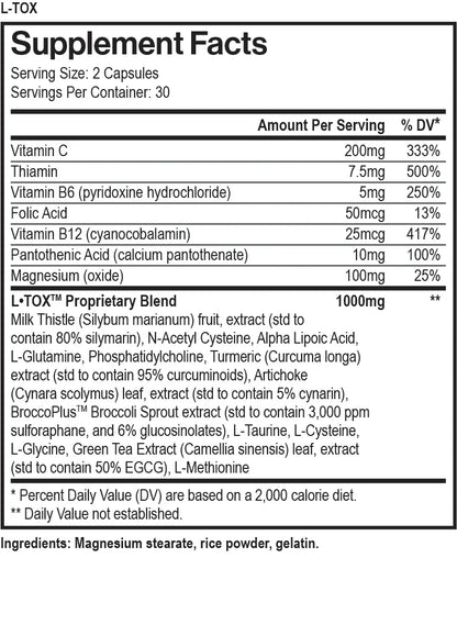 MAX MUSCLE L-TOX LIVER SUPPORT 60 CAPSULES