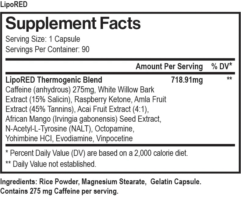 MAX MUSCLE LIPO RED (90 Capsules)