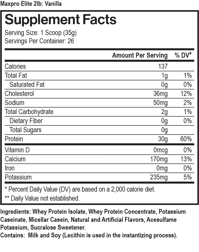 MAX MUSCLE MAXPRO ELITE PROTEIN