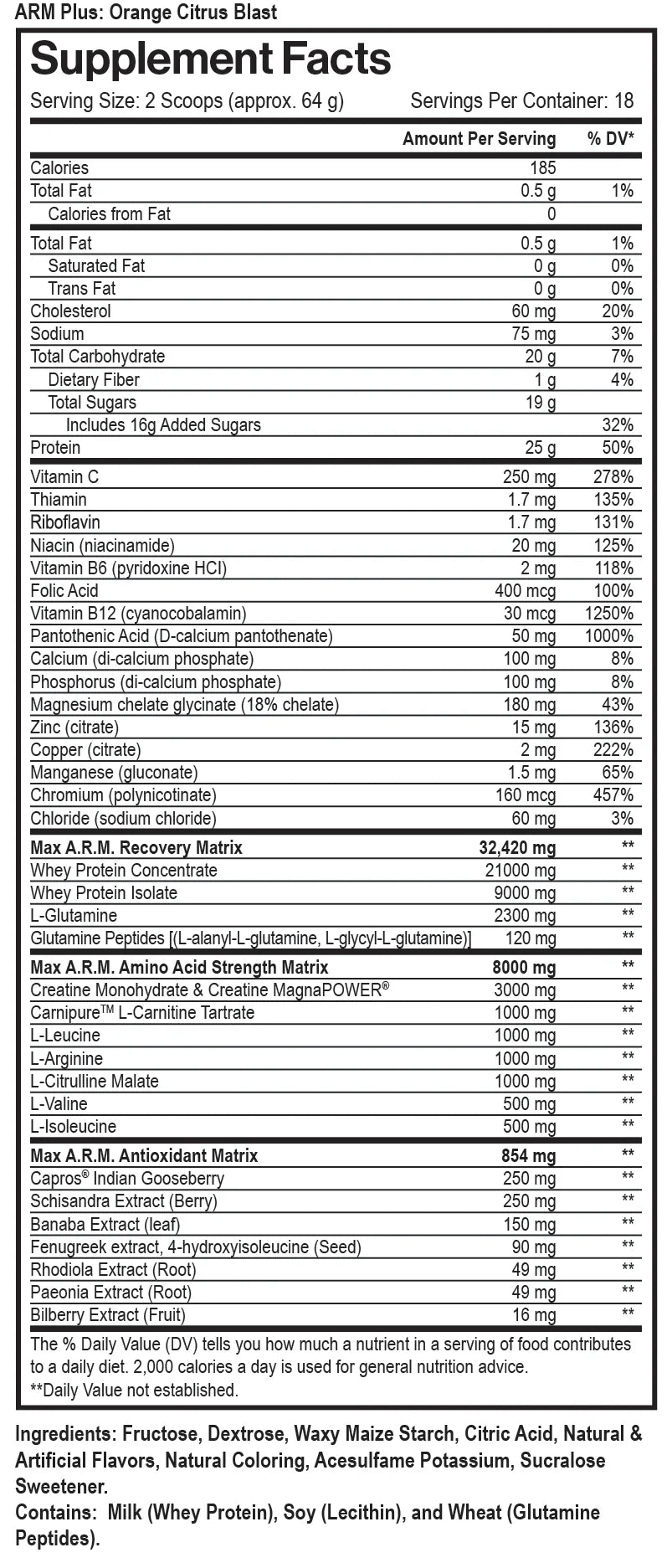 MAX MUSCLE ARM PLUS PROTEIN