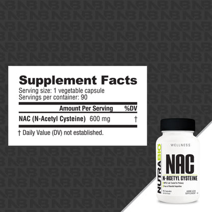 NUTRABIO NAC N-ACETYL CYSTEINE 90 CAPS 600MG