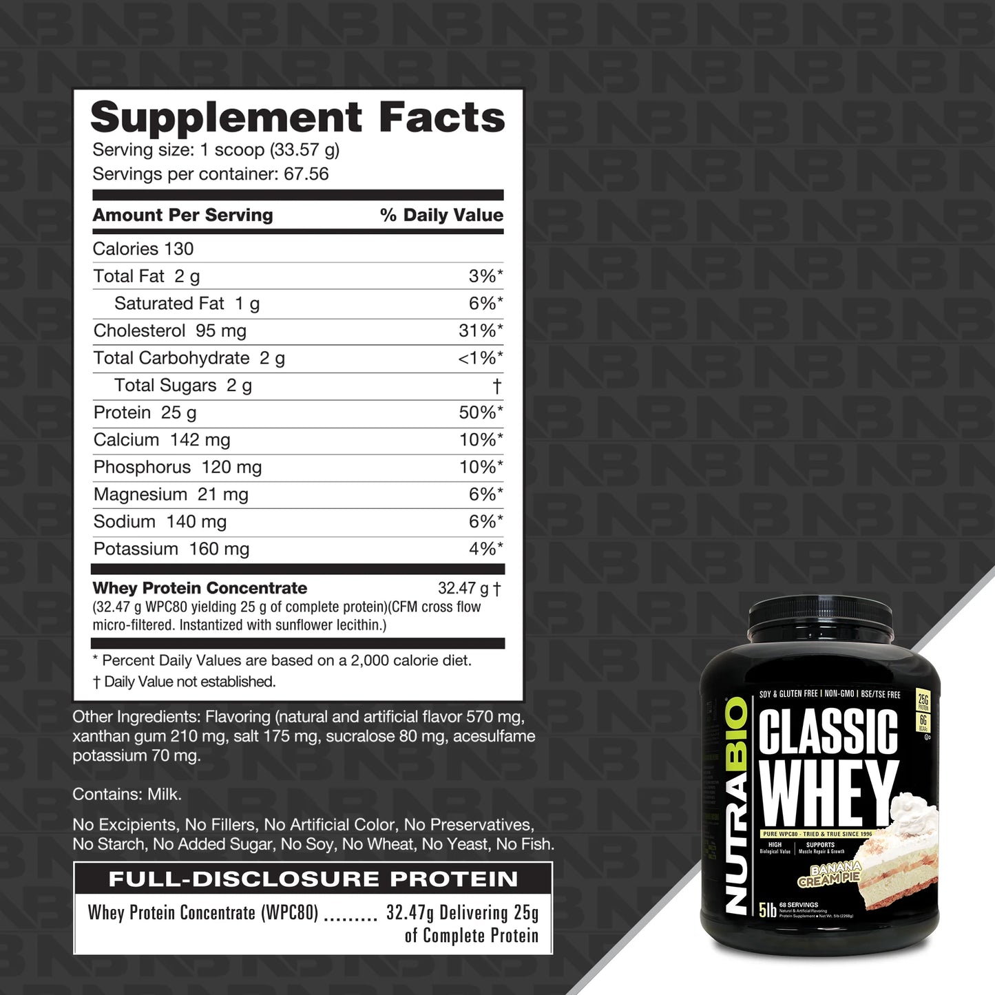 NUTRABIO CLASSIC WHEY PROTEIN 5LB