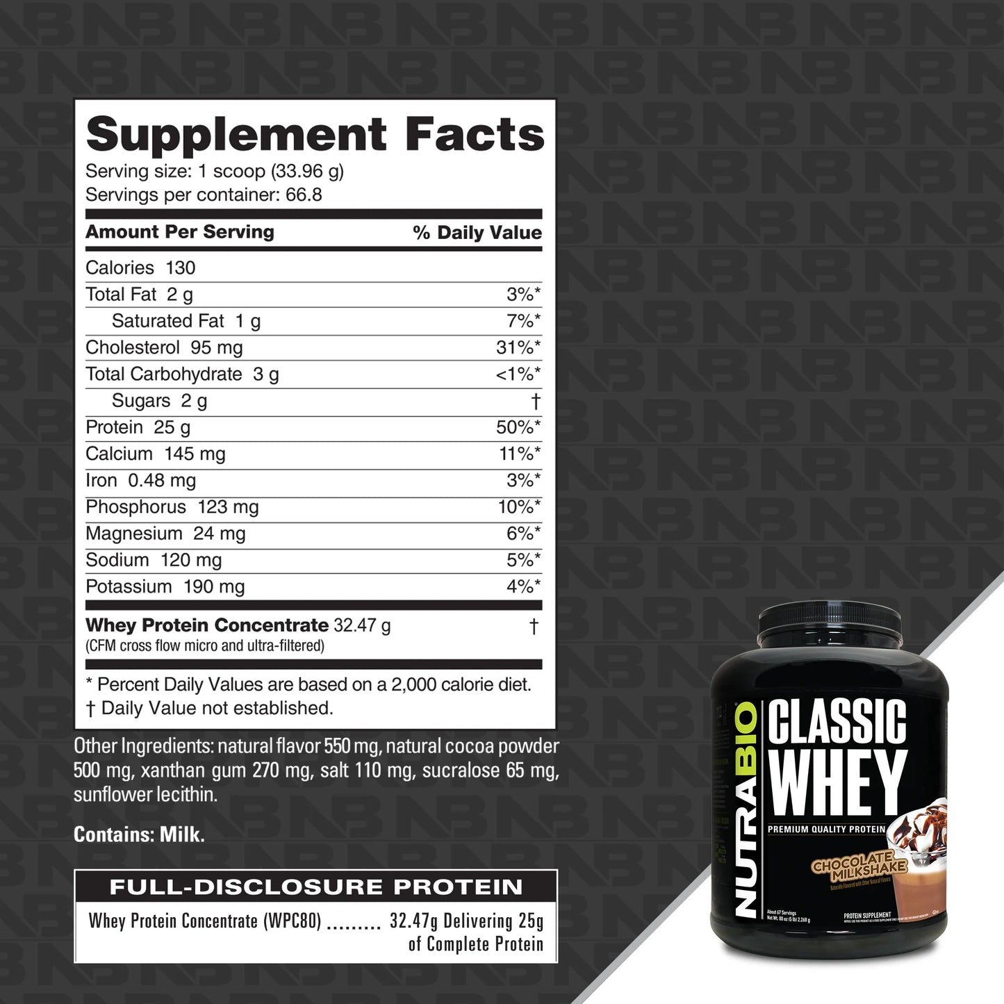 NUTRABIO CLASSIC WHEY PROTEIN 5LB