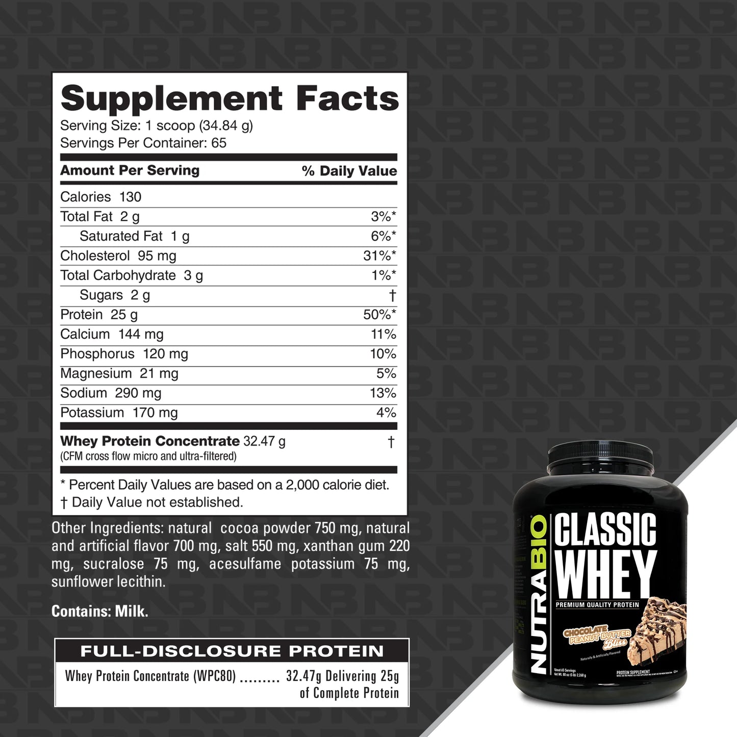 NUTRABIO CLASSIC WHEY PROTEIN 5LB