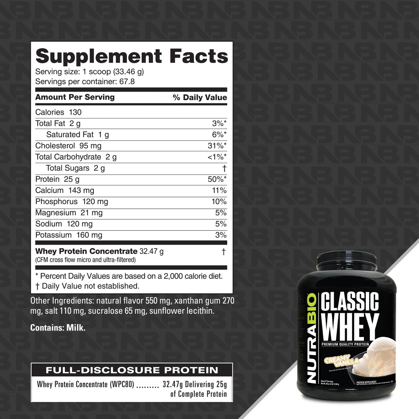 NUTRABIO CLASSIC WHEY PROTEIN 5LB
