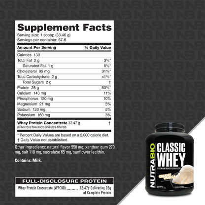 NUTRABIO CLASSIC WHEY PROTEIN 5LB