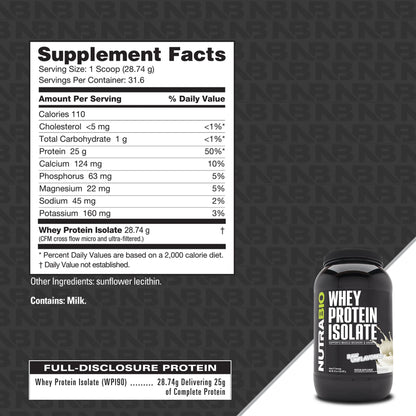 NUTRABIO WHEY PROTEIN ISOLATE - 2LB/5LBS