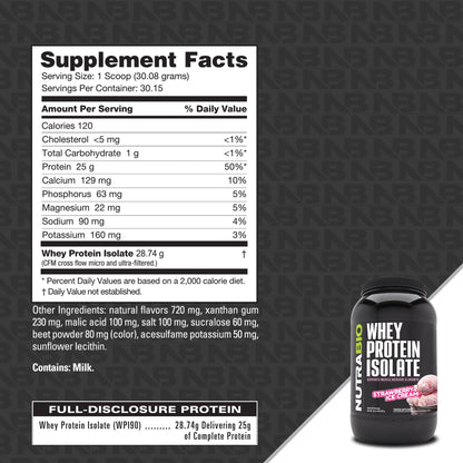 NUTRABIO WHEY PROTEIN ISOLATE - 2LB/5LBS