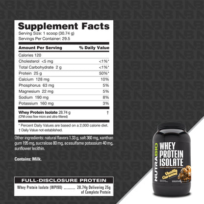 NUTRABIO WHEY PROTEIN ISOLATE - 2LB/5LBS
