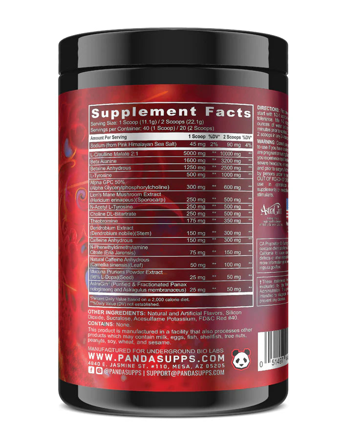 PANDA SUPPLEMENTS PREWORKOUT