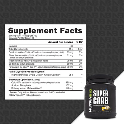 NUTRABIO SUPER CARB POWDER - 30/SRV