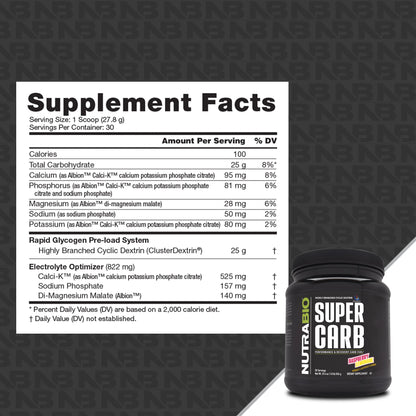 NUTRABIO SUPER CARB POWDER - 30/SRV
