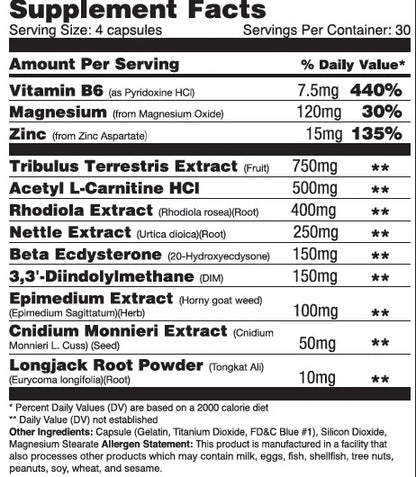 GLOBAL FORMULAS BIO BOOST NATURAL TESTOSTERONE AMPLIFIER