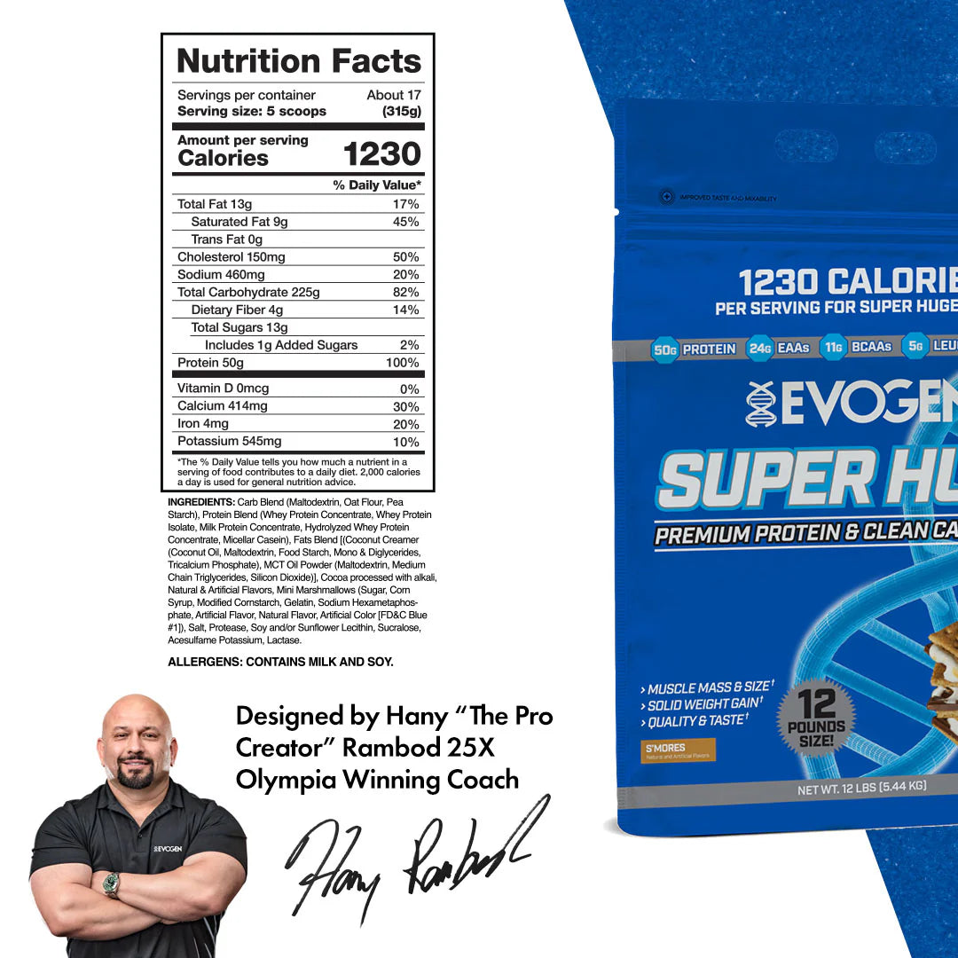 EVOGEN SUPER HUGE GAINER PROTEIN 12LBS (IN STORE ONLY)