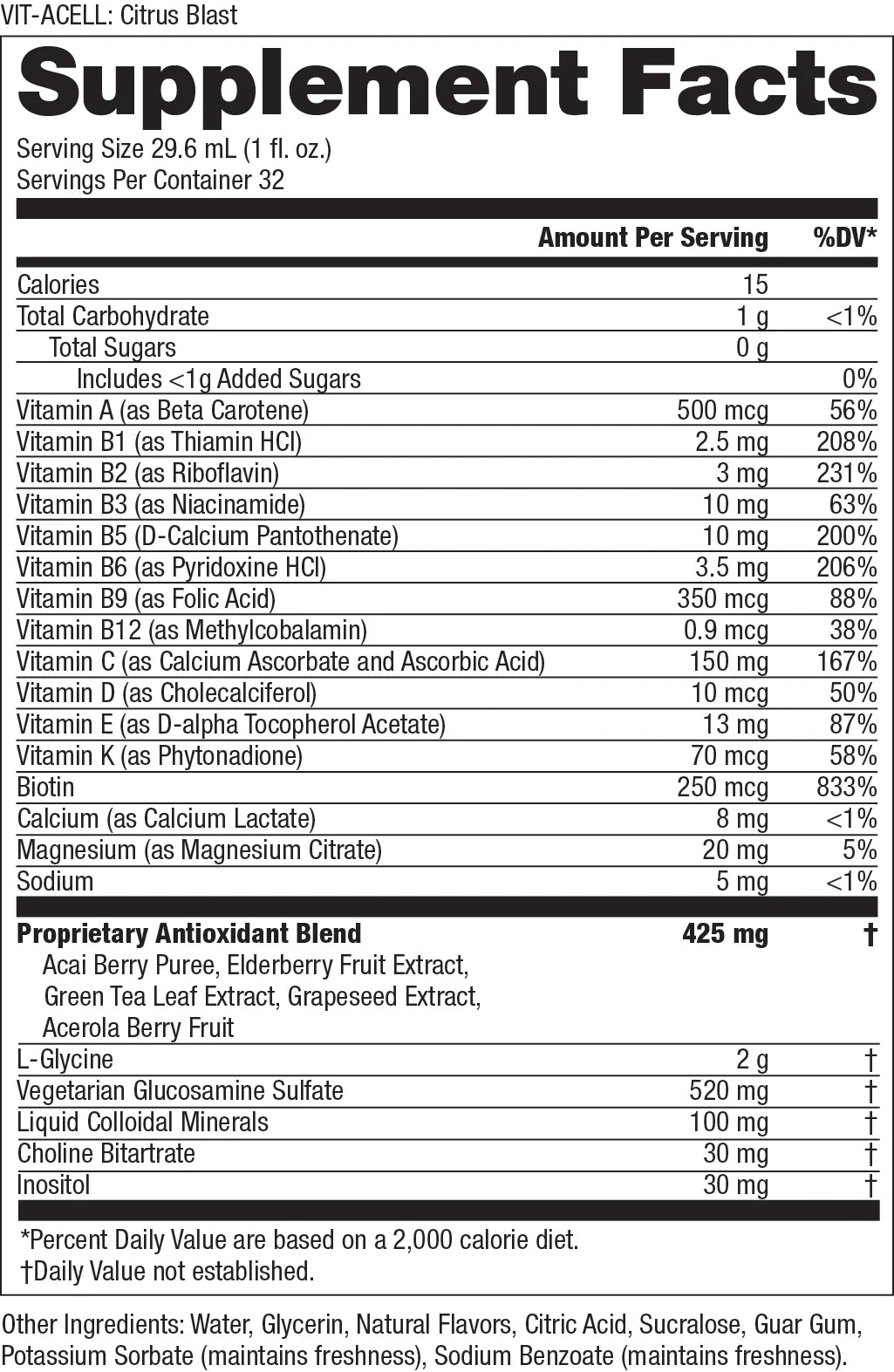 MAX MUSCLE VIT-ACELL SF - CITRUS BLAST 32OZ