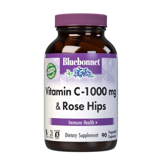 BLUEBONNET NUTRITION VITAMIN C 1000MG ROSE HIPS 90 CAPS (BB)