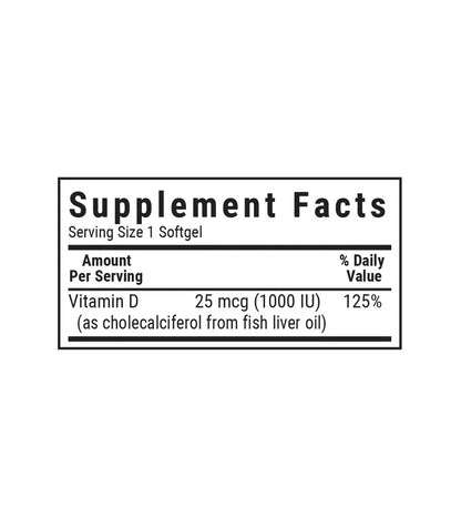 BLUEBONNET NUTRITION VITAMIN D3 1000 IU 100 CAPS