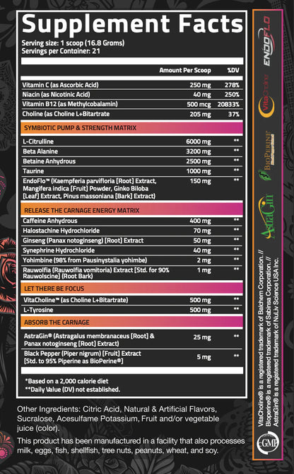 NUTRIFITT CARNAGE PRE-WORKOUT